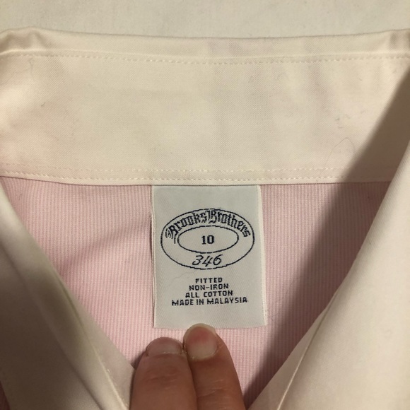 Brooks Brothers, 10, pink pink stripe with white collar & short sleeve cuffs - Picture 4 of 15